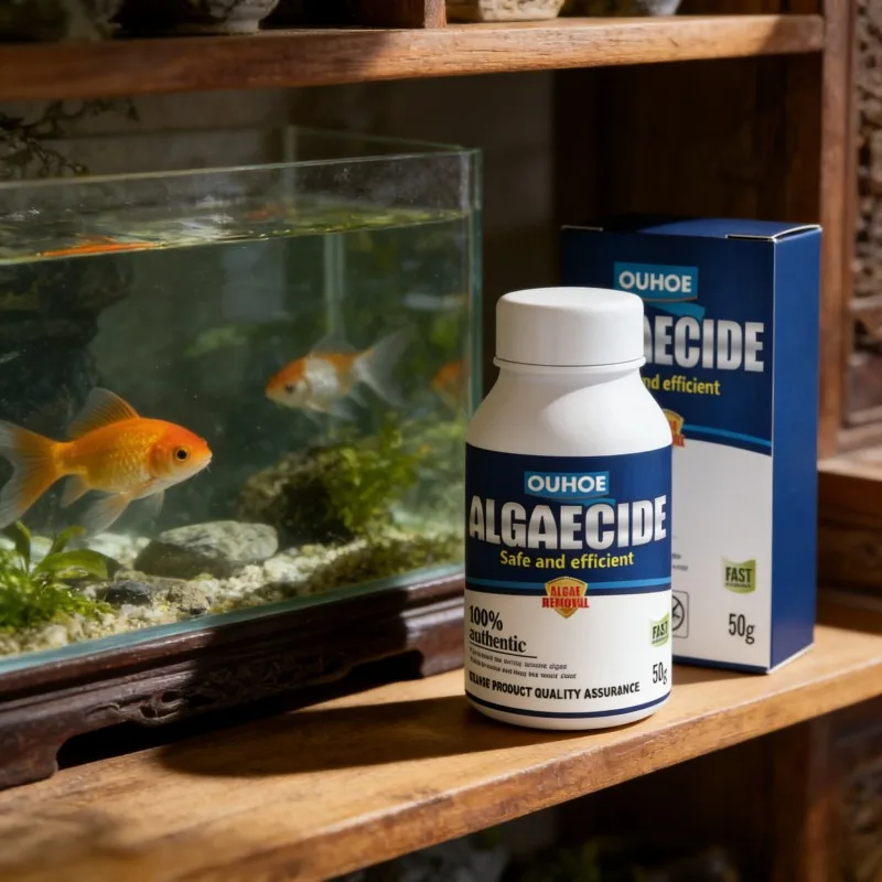 Aquaponics Fish Tank - สารกำจัดสาหร่ายประสิทธิภาพสูง 50 กรัม สำหรับควบคุมสาหร่ายและตะไคร่น้ำในบ่อปลา ลดน้ำเขียว ทำให้น้ำใส
