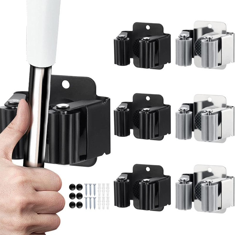 Gardening Tools Screwfix - ที่แขวนไม้ถูพื้นสแตนเลส ที่แขวนแปรงและไม้กวาด ชั้นวางติดผนังสำหรับห้องครัว ห้องน้ำ และสวน พร้อมสกรู