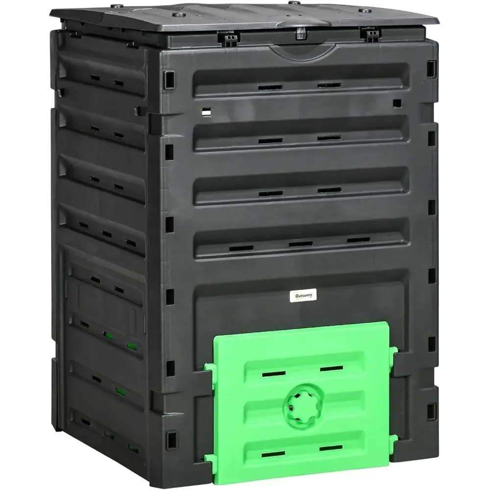 Compost Bin - ถังหมักปุ๋ยในสวนขนาดใหญ่ 120 แกลลอน พร้อมช่องระบายอากาศ 80 ช่อง