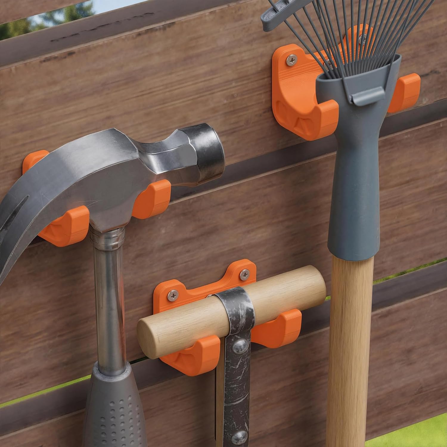Gardening Tools Screwfix - ที่แขวนอุปกรณ์ศิลปะ ขนาดเส้นผ่านศูนย์กลาง 35 มม. ตะขอแขวนไม้กวาด/จอบ/คราด, ชั้นวางติดผนังพร้อมสกรูยึด,