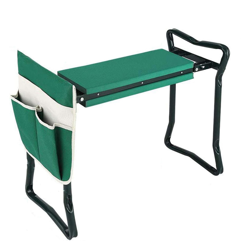 Garden Kneeling Pad - เก้าอี้นั่งทำสวนอเนกประสงค์แบบพับได้พร้อมกระเป๋าเครื่องมือและเบาะรองเข่า ทำจากสแตนเลส อุปกรณ์ทำสวน