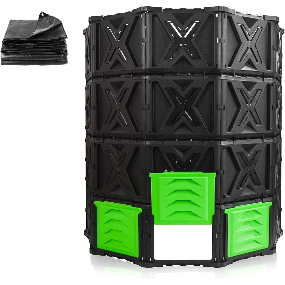Compost Bin - ถังหมักปุ๋ยขนาดใหญ่ XXL สำหรับกลางแจ้ง- 720 ลิตร /