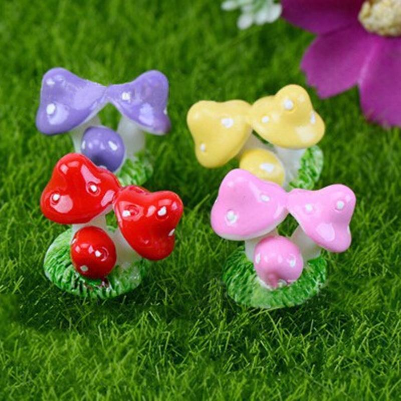 Gardening Tools Cute - 1 ชิ้น 4 สีน่ารักมินิเรซิ่นเห็ด Fairy Garden