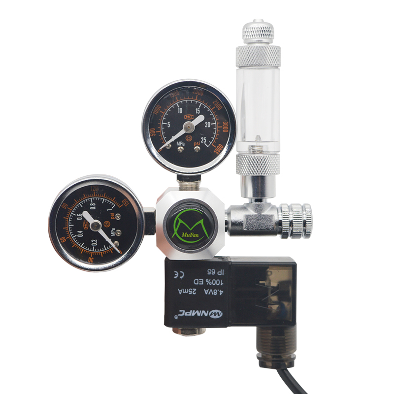 Aquaponics Fish Tank - Aquarium CO2 Regulator Magnetic Solenoid วาล์วตรวจสอบถังปลาพืชอุปกรณ์เสริม