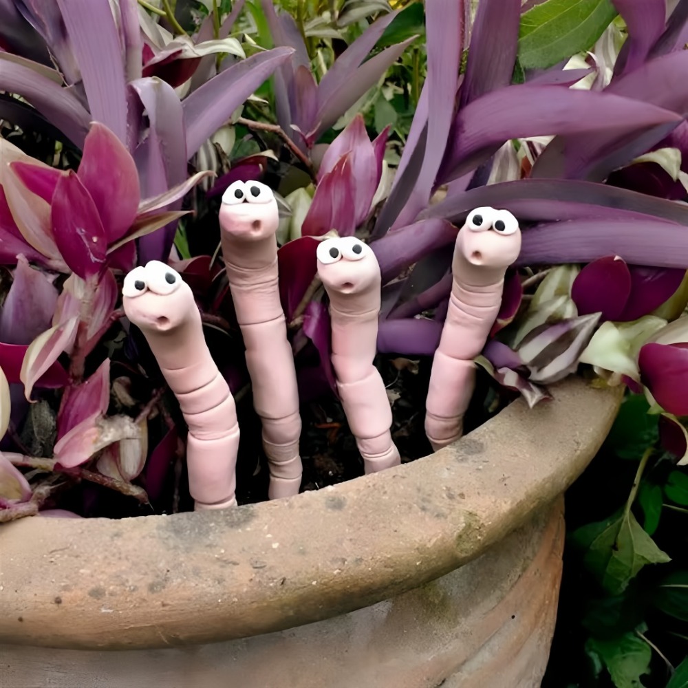 Gardening Tools Cute - กระถางต้นไม้ความชื้น Monitor แบตเตอรี่ฟรีน่ารัก Earthworm เครื่องวัดความชื้นในดินสําหรับในร่มกลางแจ้งพืชสนามหญ้าตลก Sensor