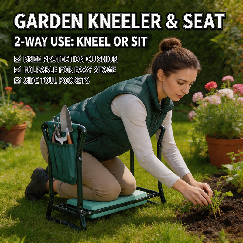 Garden Kneeling Pad - เก้าอี้พับสำหรับทำสวนพร้อมเบาะรองเข่าแบบหนานุ่ม ทนทาน ใช้งานได้หลากหลาย เหมาะสำหรับทำสวน