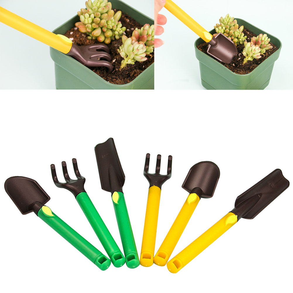 Gardening Tools Cute - ชุดเครื่องมือทำสวนสำหรับเด็ก 3 ชิ้น ชุดเครื่องมือทำสวนพลาสติกปลอดภัย ประกอบด้วยพลั่ว คราด