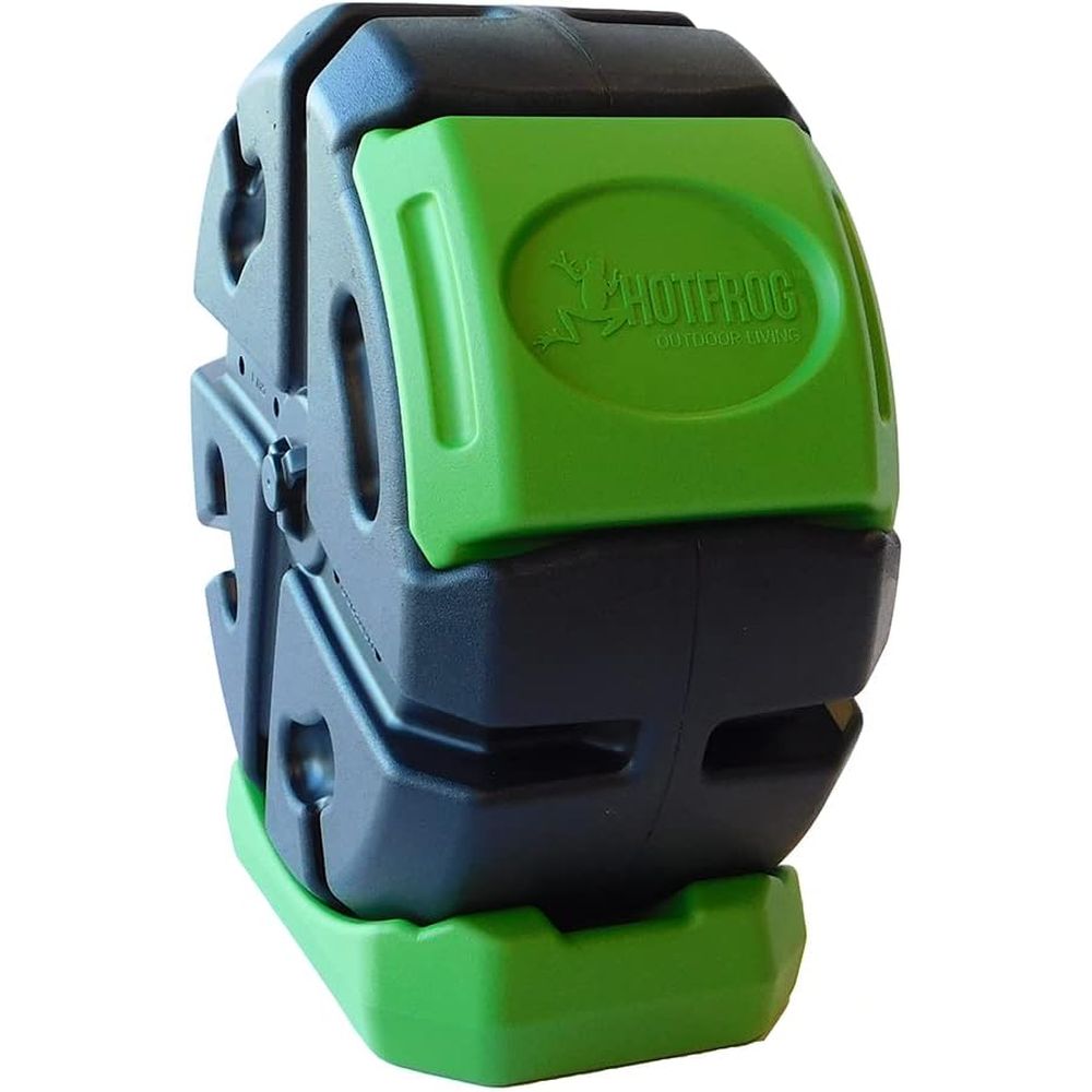 Compost Bin - ถังหมักปุ๋ยหมุนได้สำหรับสวนกลางแจ้งแบบช่องเดียว - ความจุ 19 แกลลอน สีดำและสีเขียว