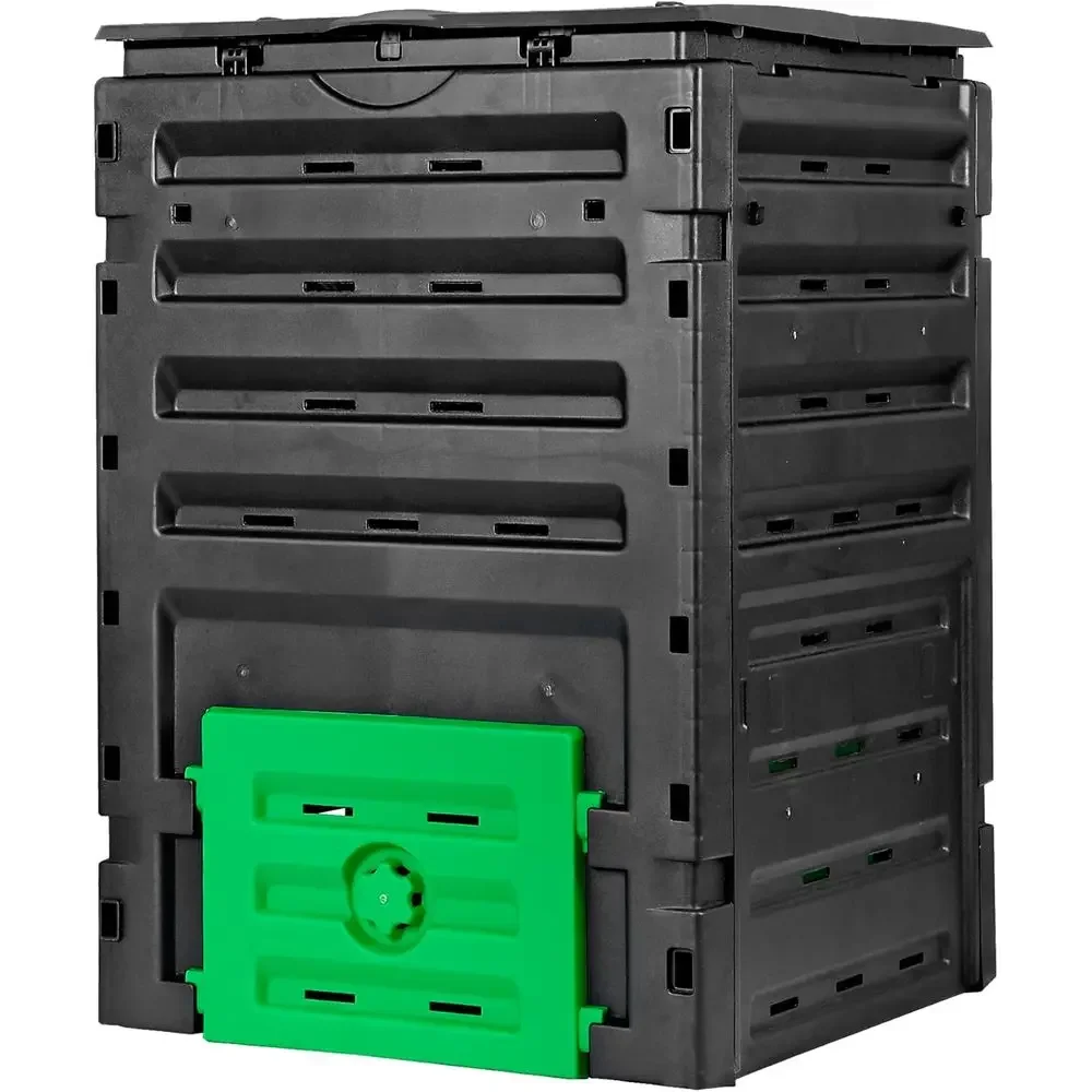 Compost Bin - ถังหมักปุ๋ยในสวนขนาด 120 แกลลอน - ประกอบง่าย ระบบเติมอากาศเพื่อสร้างดินที่อุดมด้วยสารอาหาร