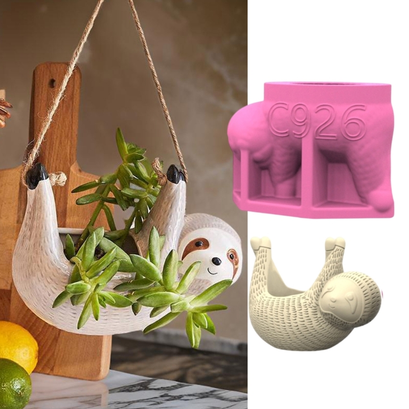 Gardening Tools Cute - 11 ซม.น่ารัก Sloths ตุ๊กตารูปร่างแม่พิมพ์ซิลิโคน DIY เครื่องมือหล่อ