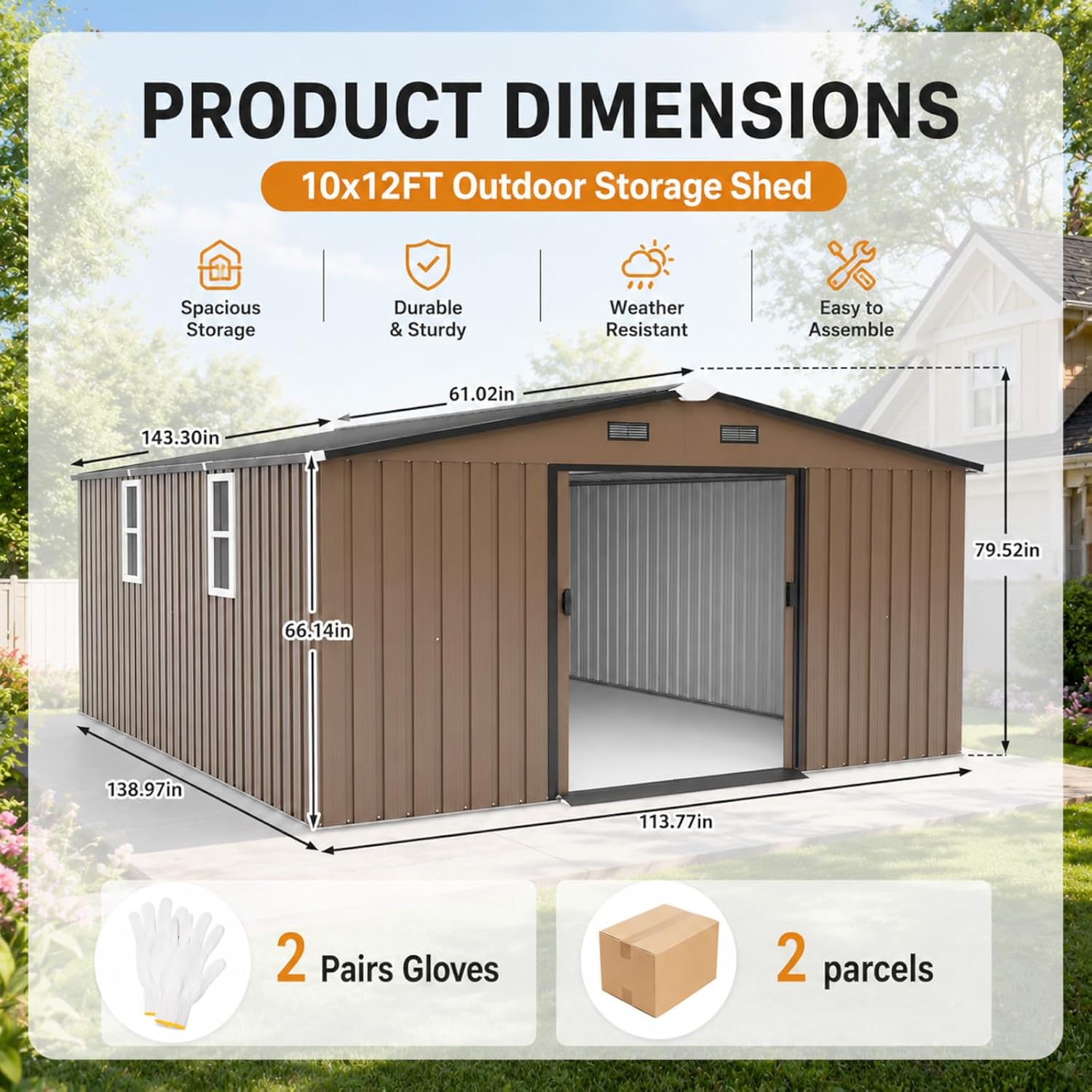 โรงเก็บของโลหะ ขนาด 10x12 ฟุต  - Gardening Tools Storage บทวิจารณ์และราคา