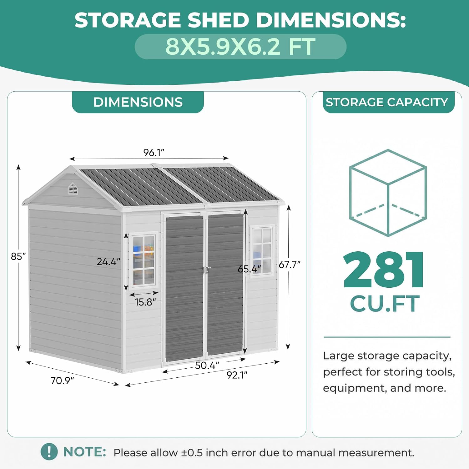 โรงเก็บของเรซินขนาด 8x6 ฟุต พร - Gardening Tools Storage บทวิจารณ์และราคา