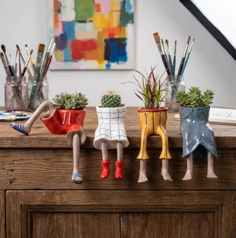 กระถางต้นไม้เรซินรูปขาแบบน่ารั - Gardening Tools Cute บทวิจารณ์และราคา