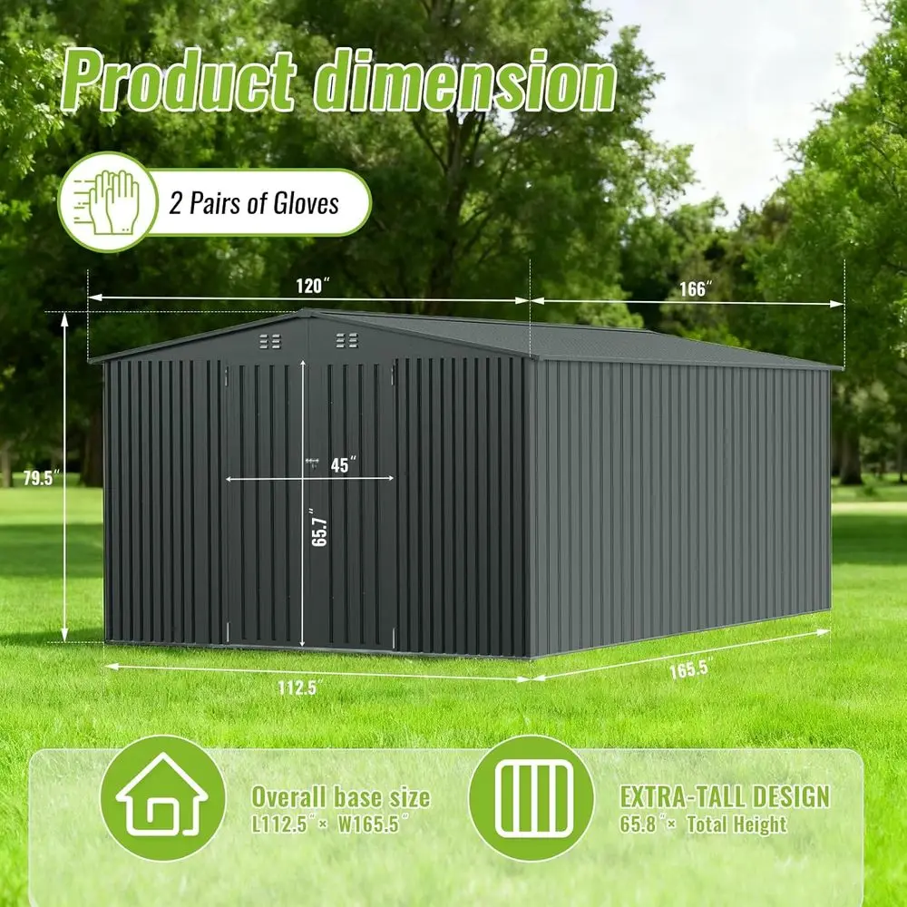โรงเก็บของโลหะกลางแจ้งที่ทนทาน - Gardening Tools Storage บทวิจารณ์และราคา