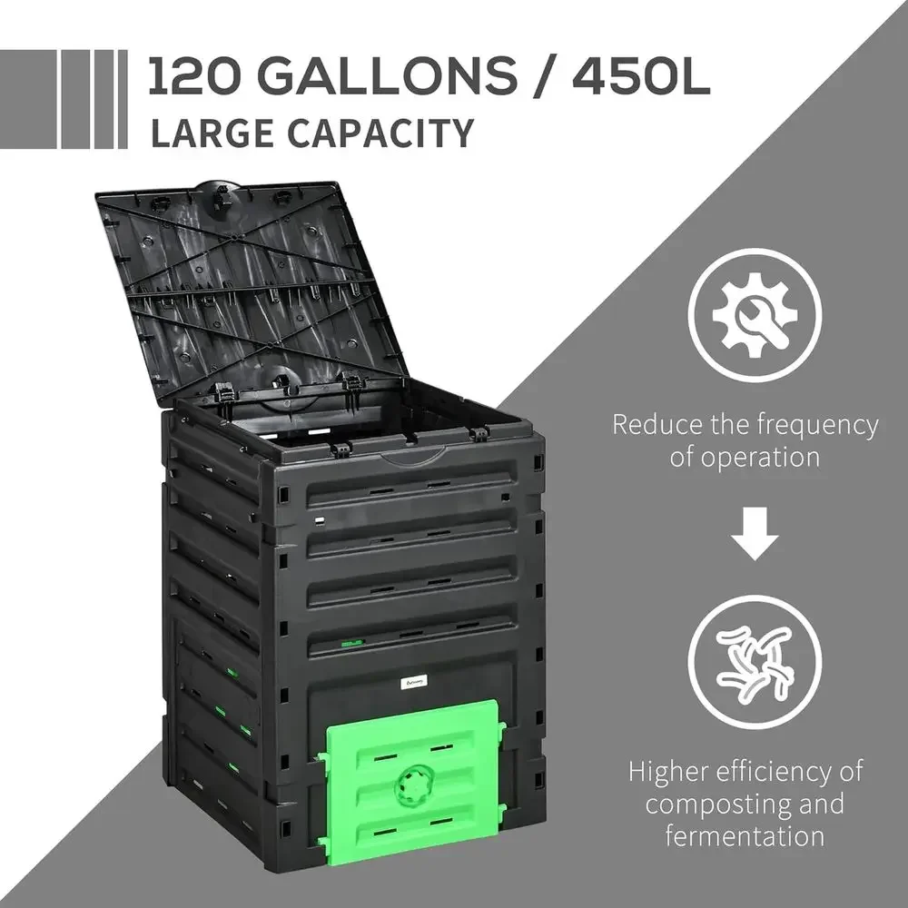 ถังหมักปุ๋ยในสวนขนาดใหญ่ 120 แ - Compost Bin บทวิจารณ์และราคา