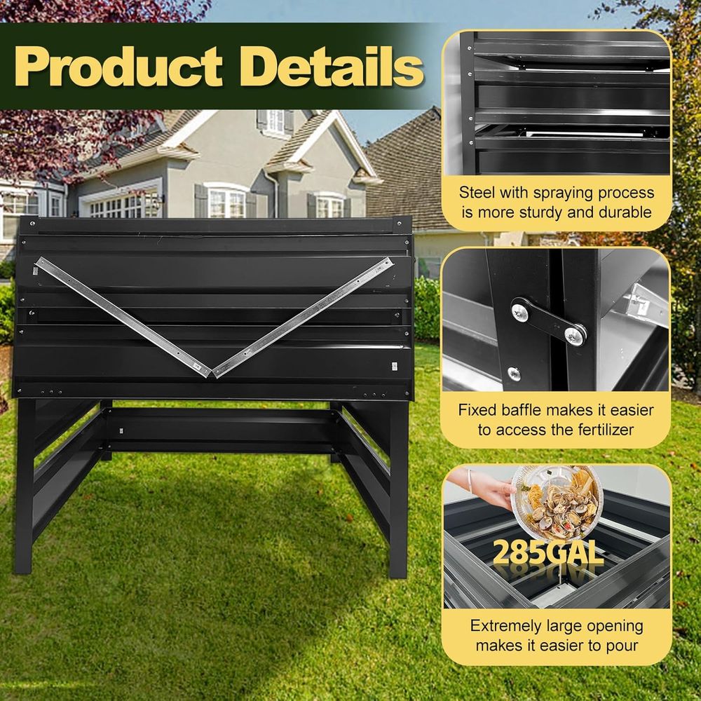 ถังหมักปุ๋ยกลางแจ้ง - ถังหมักป - Compost Bin บทวิจารณ์และราคา