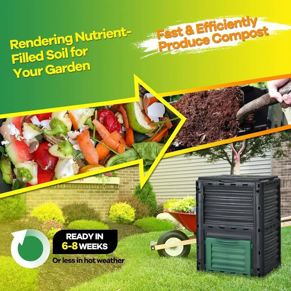 ถังหมักปุ๋ยกลางแจ้งขนาด 80 แกล - Compost Bin บทวิจารณ์และราคา