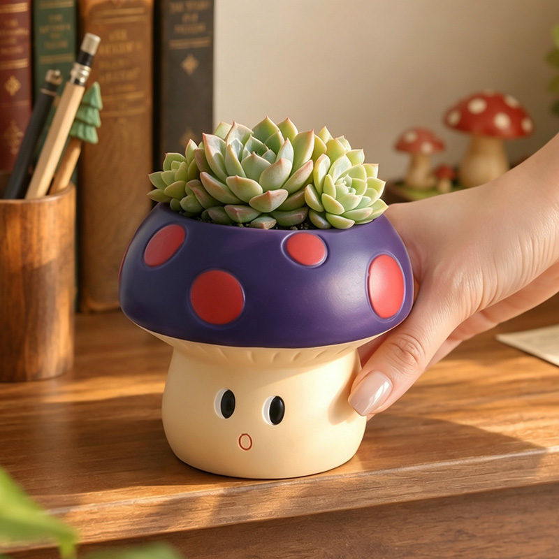 กระถางต้นไม้เรซินรูปเห็ดการ์ตู - Gardening Tools Cute บทวิจารณ์และราคา