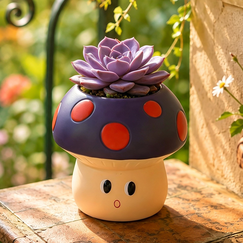 กระถางต้นไม้เรซินรูปเห็ดการ์ตู - Gardening Tools Cute บทวิจารณ์และราคา