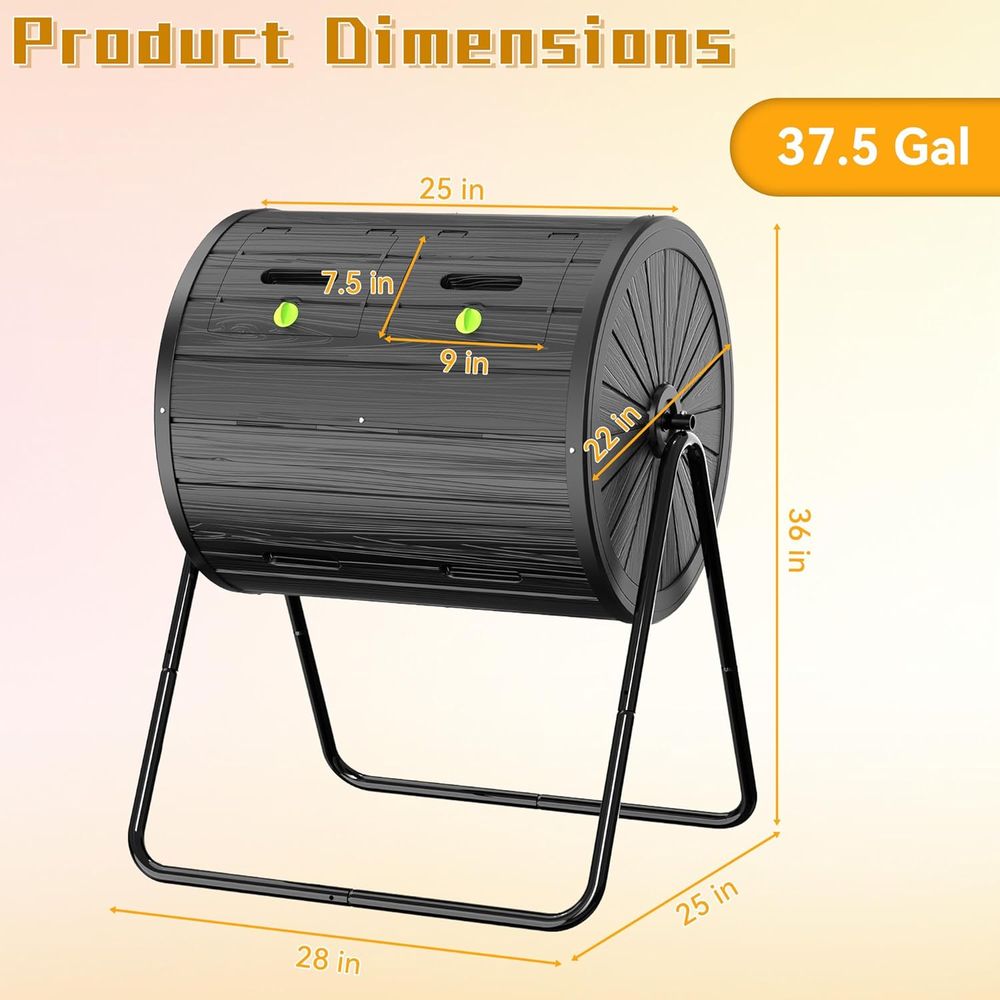 ถังหมักปุ๋ยแบบหมุนได้สองช่อง ข - Compost Bin บทวิจารณ์และราคา