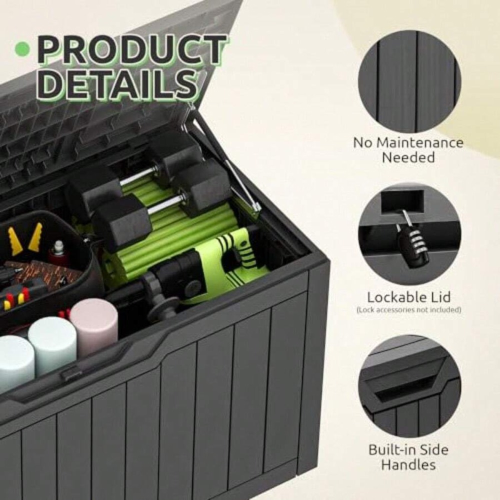 กล่องเก็บของกันน้ำขนาด 80 แกลล - Gardening Tools Storage บทวิจารณ์และราคา