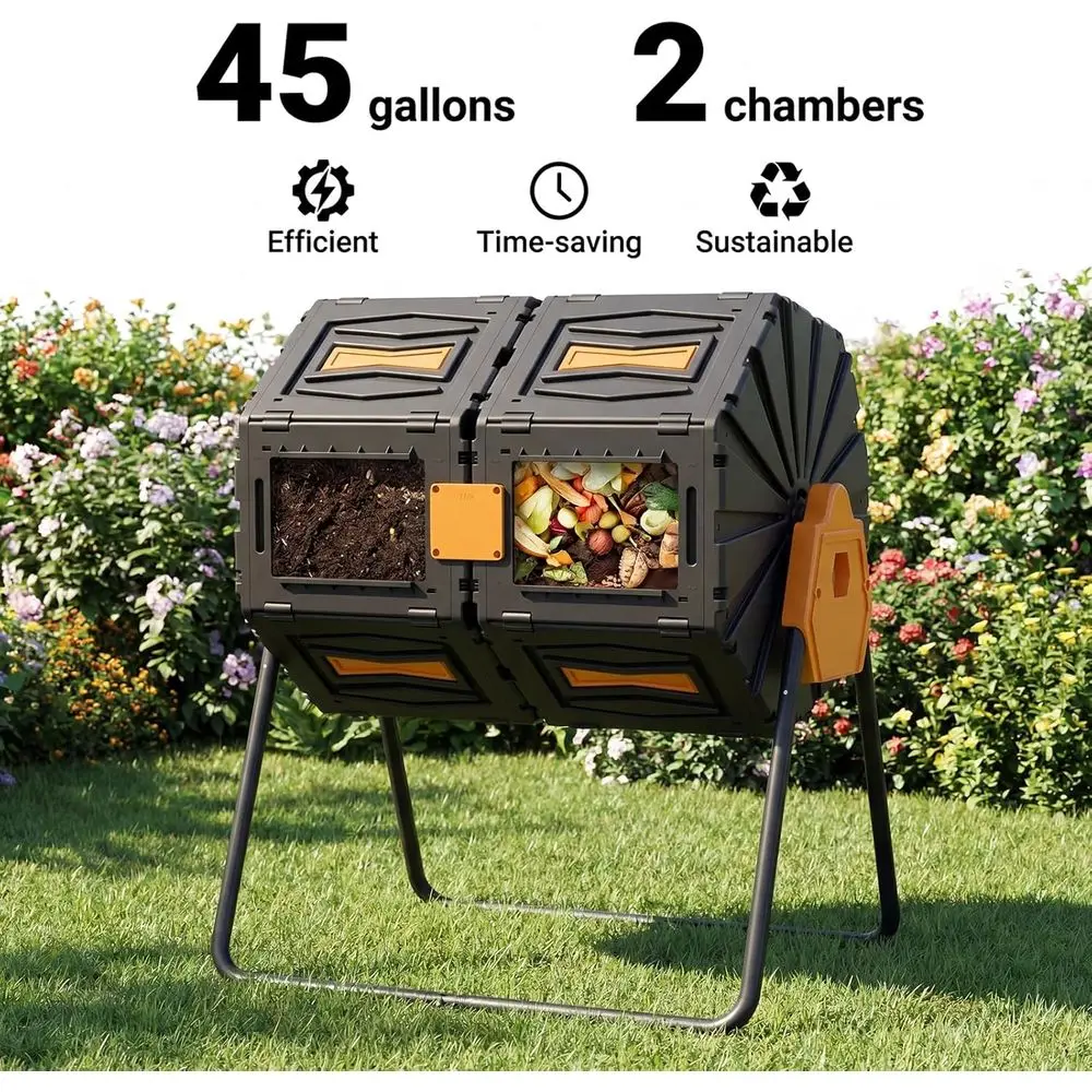 ถังหมักปุ๋ยแบบสองช่องขนาด 45 แ - Compost Bin บทวิจารณ์และราคา